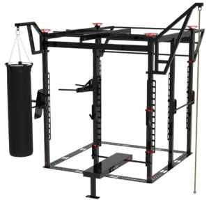 Image d'un visuel 3D de la structure de sport Box PPO Medium©, un équipement mobile permettant d'effectuer du renforcement musculaire, du cardio-training et des étirements.