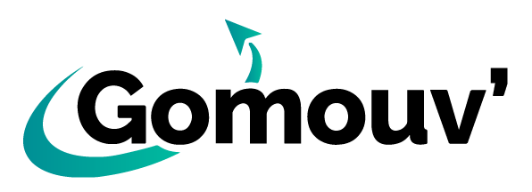 Logo représentant le nom de la société Gomouv'